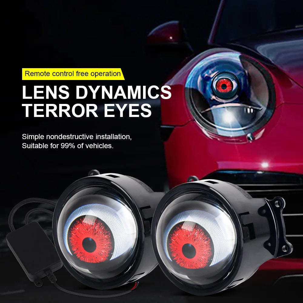 Cool Decoration Dynamic LED Car Headlights Devil Eye LED Car Light Headlight Assembly Modified Eagle Eye Light Cars Accessories