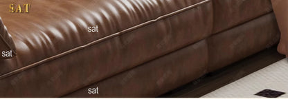 Minimalist Brown Sleep Sofa Faux Leather Designer Loveseat Lazy Sofa Couch Cloud Divano Da Soggiorno Living Room Furniture