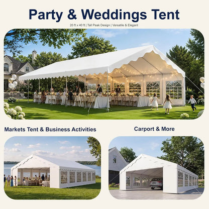 20x40 Party Tent Heavy-Duty,Tents for Parties Weddings Commercial, Customized
