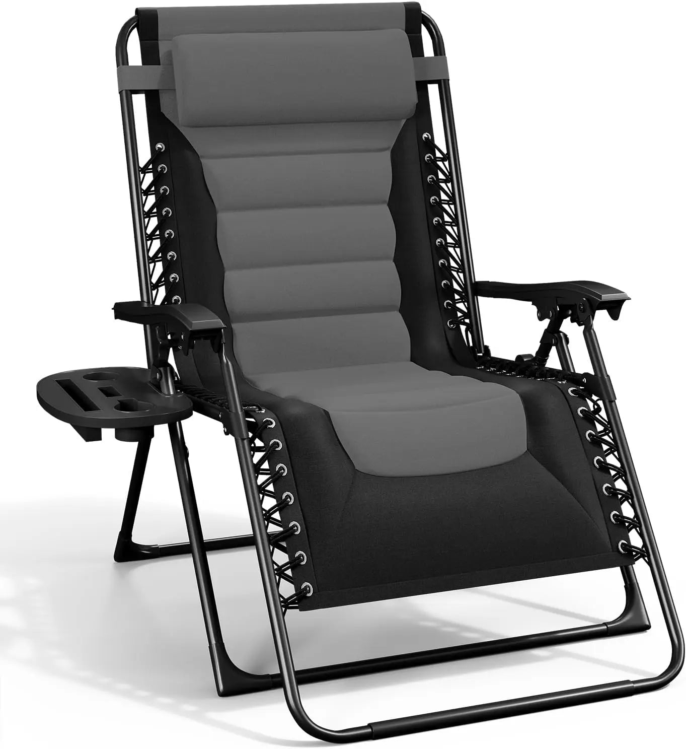 Outdoor Padded Zero Gravity Chair, Patio Lounge Chair Outdoor Recliner, Oversized Anti Gravity Lounger with Adjustable Headrest