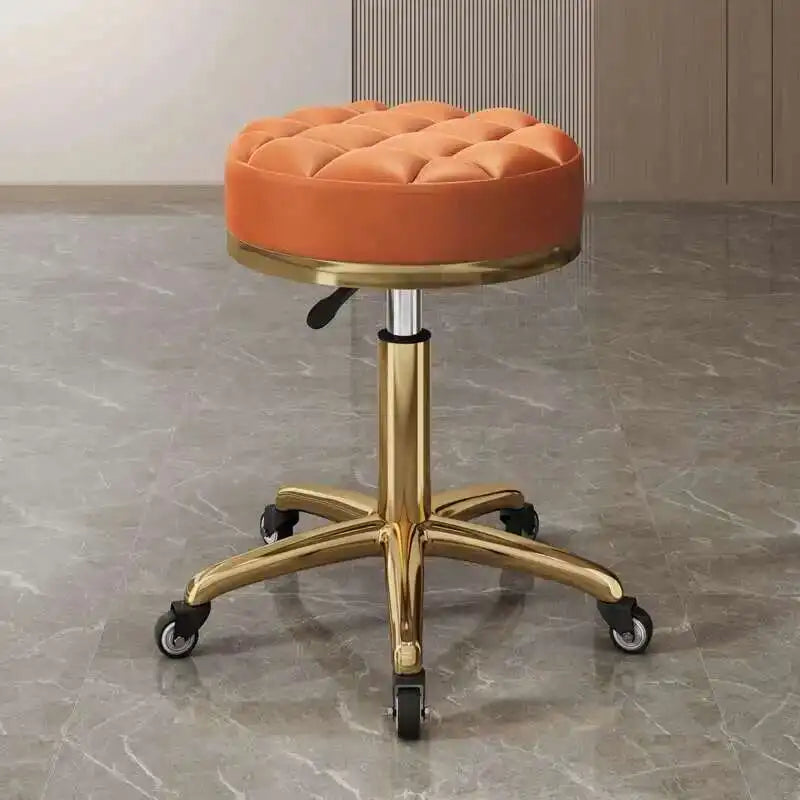 Barber Nail Salon Chair Swivel Wheels Rotating Salon Hair Stylist Barbershop Equipment Furniture Professional Rolling Silla