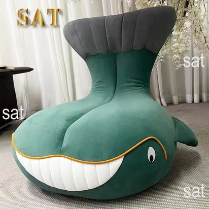 #Shark Model Living Room Sofa Chair Fabric Upholstered Velvet Children's Swivel Lounge Chair