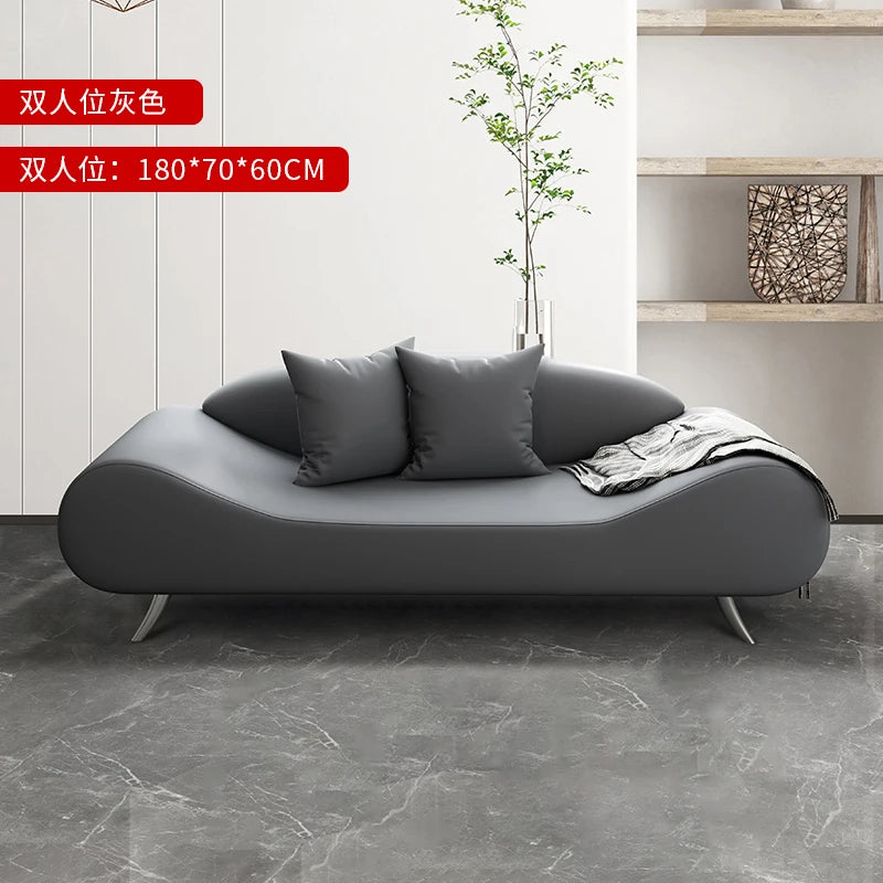 Bedroom sofa small apartment living room two people small orange modern simple beauty salon room personalized creative furniture