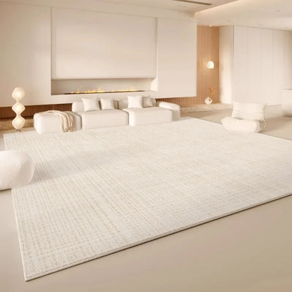 VIKAMA Minimalist Cream White Area Rug, Non-Slip Soft Living Room Carpet, Wabi-Sabi Style Floor Mat for Bedroom & Home Decor