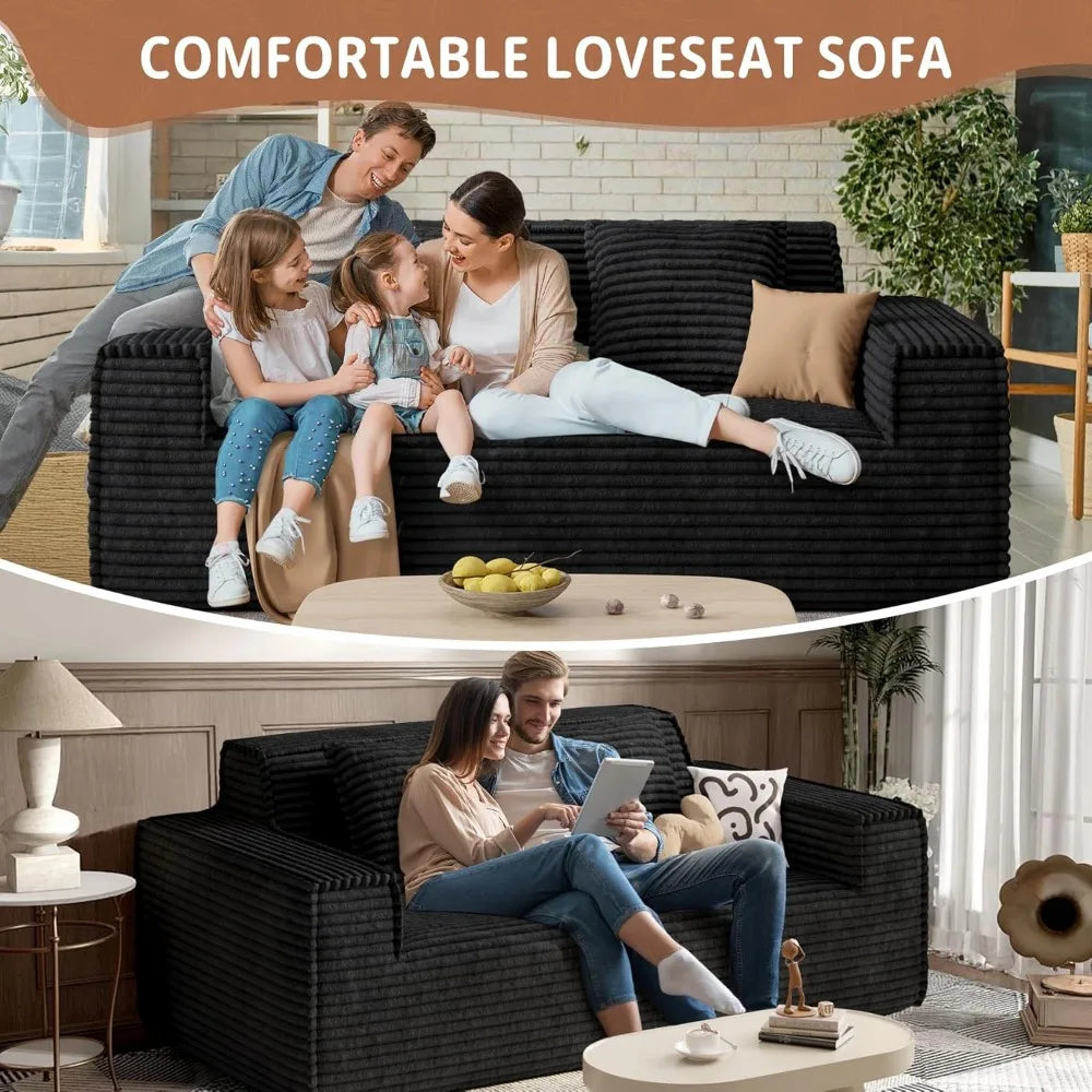 75'' Cloud Loveseat Sofa, No Assembly Required Comfy Deep Seat Couches 1 pcs for Living Room, Bedroom - Ready to Use  Customized