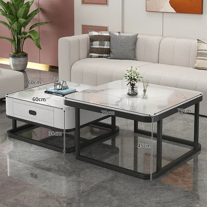 Glass Luxury Coffee Tables Bedside Centre Center Coffee Tables Gold Combination Nordic Basse De Salon Living Room Furniture