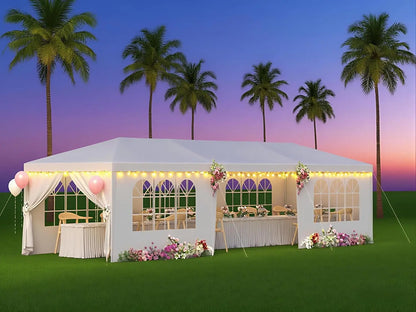 2026 10x30 Heavy Duty Party Tent with 8 Sidewalls Waterproof Outdoor Wedding Event Canopy White Backyard Garden, Custom