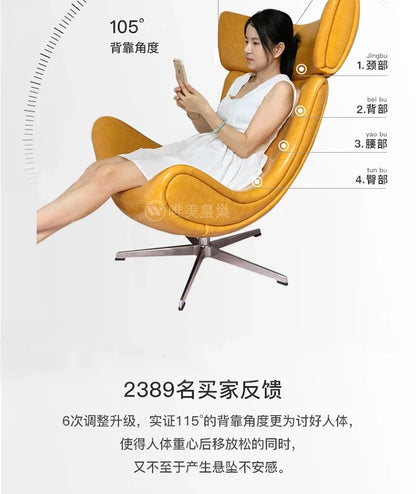 Comfortable Ergonomic Living Room Chairs Modern Leather Nordic Sofa Chairs Designer Recliner Portable Fauteuil Salon Furniture