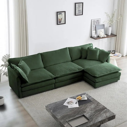 #For Modular Sectional Sofa, Convertible Modern L Shaped Sofa Chenille Cloud Couches Set with Ottoman for Living Room&