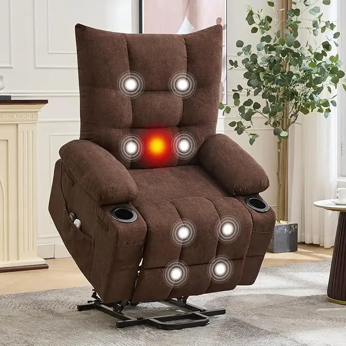 Power Lift Recliner Chair for Elderly - Electric Massage & Heat Recliner with 45° Assist Stand, Living Room Sofa for Small Space