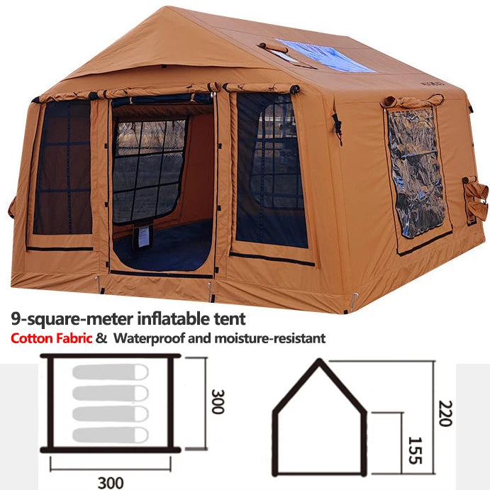 Outdoor Camping Tents for 3-4 People Fully Automatic Inflatable Marquee TC Cotton Camping Site Stargaze Canopies Canvas Marquee