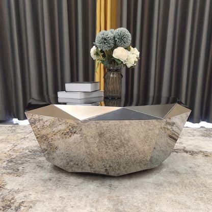 Modern Minimalist Luxury Diamond Stainless Steel Coffee Table Living Room Furniture Shaped  Center Table Tea Table Escritorios