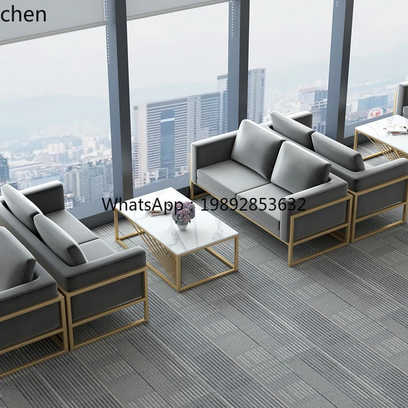 Lobby Sofa Chair Leisure Rest Area Meeting Reception Booth Sofa Table and Chair