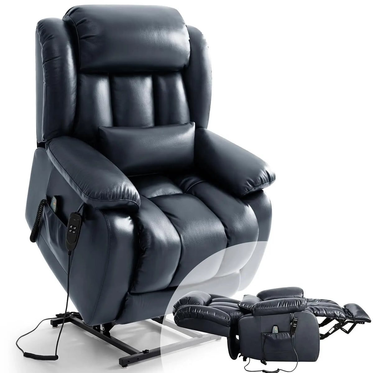 Infinite Position Lay Flat Power Lift Recliner Chair for Elderly, Brown, Customized
