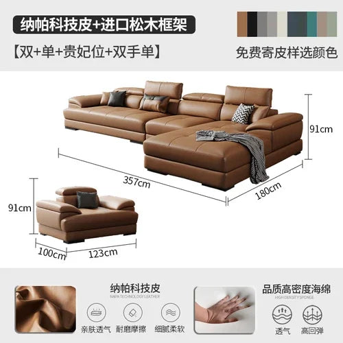 European Living Room Sofa Genuine Leather Sectional Corner Sofas Modular Luxury Sofa Sala De Estar De Luxo Modern Furniture