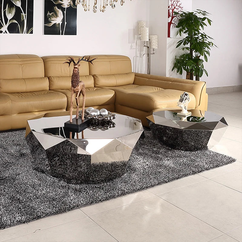 Diamond Shaped Coffee Table, Made of Stainless Steel Material, Suitable for Study Rooms, Bars, Hotels, Restaurants, and Offices