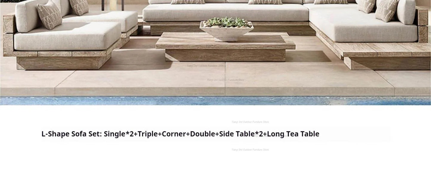 Japanese Style Waterproof and Sunscreen Garden Sofas Simplicity  Designer Modern Garden Sofas Art Outdoor Furniture Divano HBOS
