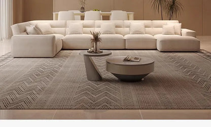 Large flat floor straight corner combination sofa Modern simple large apartment villa living room hotel matte fabric sofa