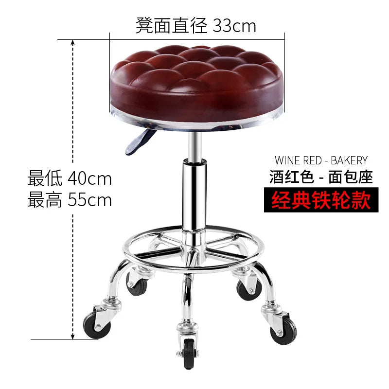 Bar Chair Bar Chair Stool Stool Haircut Chair Rotating Lifting Round Stool Backrest Pulley Chair Large Work Stool Supply