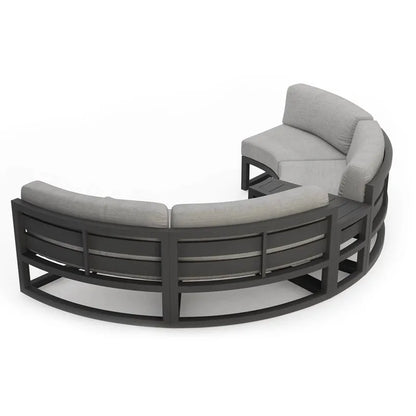 Nordic outdoor sofa coffee table combination simple leisure sales office outdoor courtyard waterproof and sunscreen circular arc