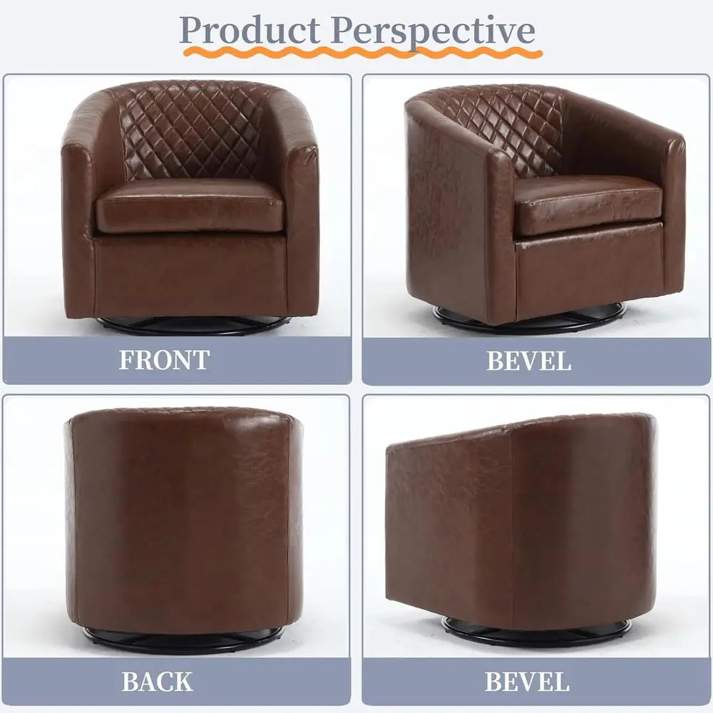 Contemporary Swivel Chair with 360° Spin and Armrests: Perfect for Living Spaces, Bedrooms, and Reading Nooks