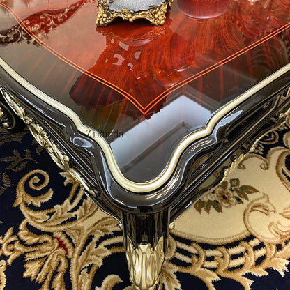 Solid wood coffee table, ebony piano paint high-end luxury solid wood tea table