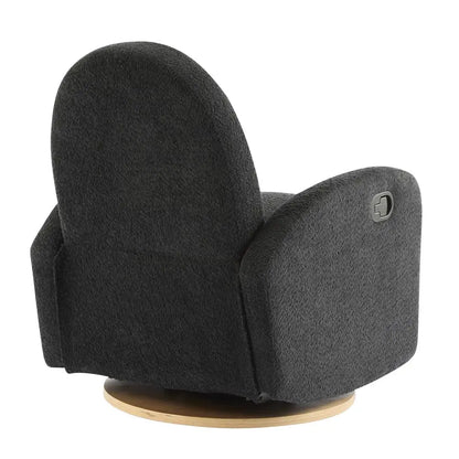 Christopher Knight Home Black Swivel Glider Recliner Chair 360 Rocker Solid Wood Base Easy Assembly