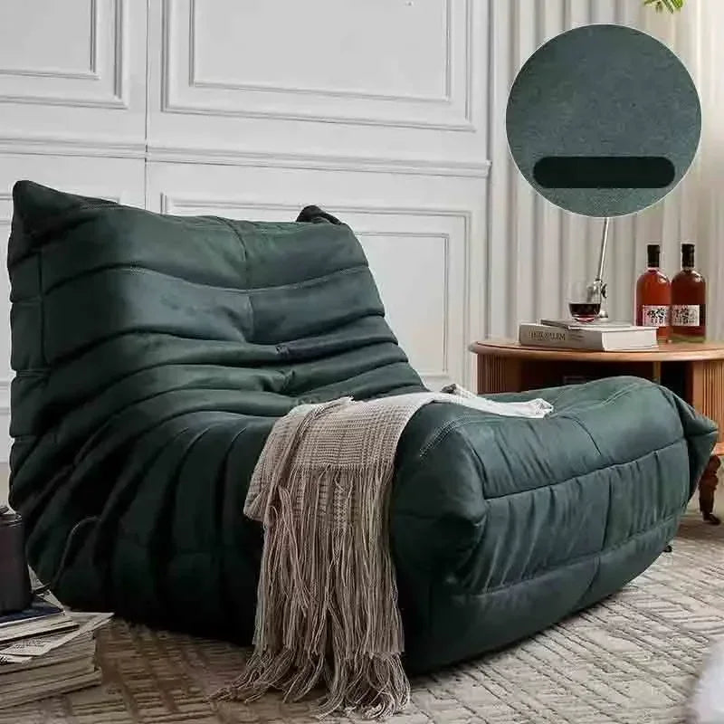 Single Seat Foam Armless Couch Chair Lazy Floor Sofa Fireside Bean Bag Chair Sofa Lounger for Living Room Bedroom Fireside Chair