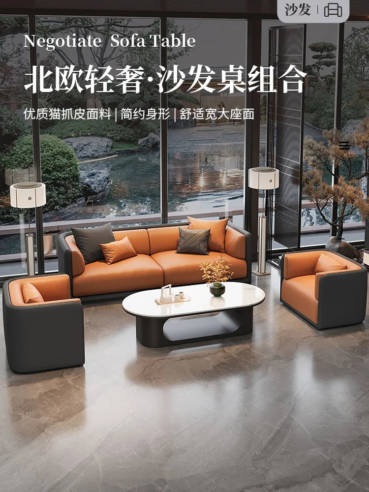 Nordic, light luxury, leisure, hotel, lobby, reception, sofa, combination
