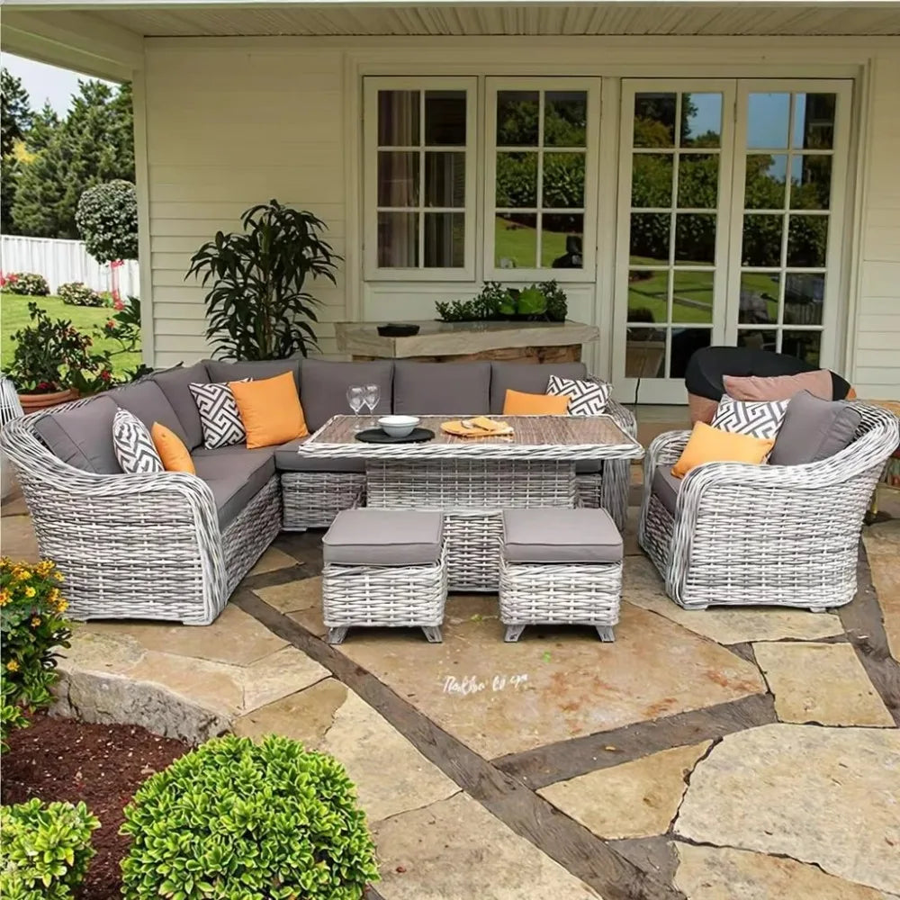 Wicker Patio Rattan Sets Garden Sofa Set Modern Lounge Furniture Sofa Set Outdoor Garden Furniture