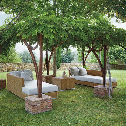 Outdoor rattan courtyard waterproof and sunscreen garden leisure sofa combination balcony double sofa