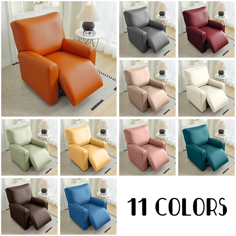 Pu Leather Recliner Sofa Cover Highly Elastic Slipcover for 1 Seater Reclining Armchair Stretch Furniture Protector Home Decor