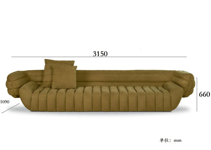 Living Room Home Furniture Italian Modern Design Sofa for Four Nordic Style Velvet Fabric Sofa Set