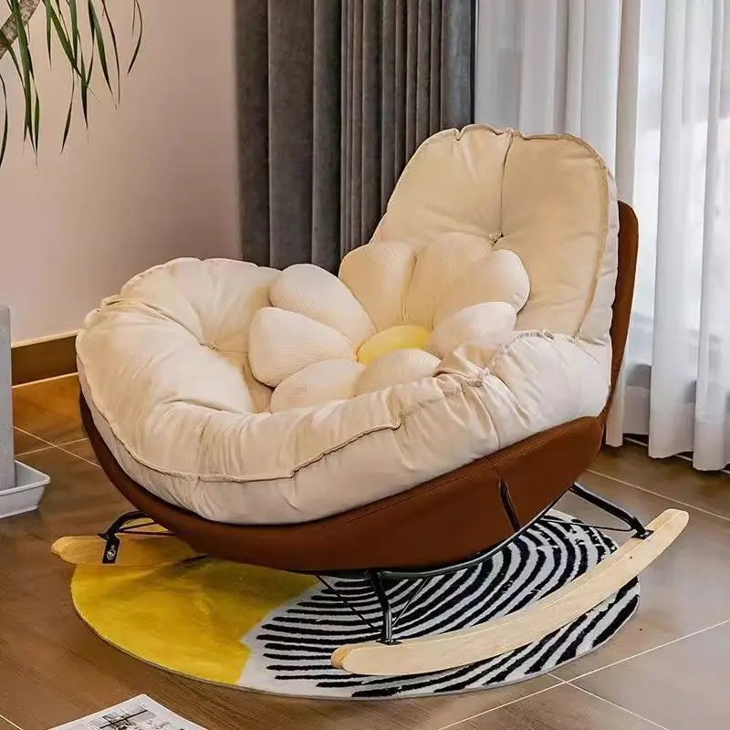 Single Lazy Rocking Chair,internet Famous White Sofa,balcony,living Room,bedroom,Nordic Italian Style Leisure Rocking Chair,sofa