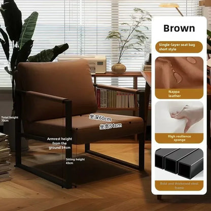 Single Casual Sofa Chair Iron Art Conference Office Negotiation Chair Desk Learning Computer Chair Sofa Chair
