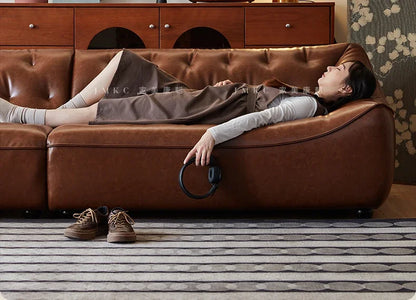 The original bean bag sofa, American retro style, oil wax leather, large sitting, deep, second-hand, first-hand leather, cowhide