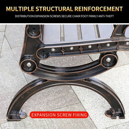 150CM Cast Aluminum Outdoor Bench Chair Patio Bench Metal Benches Park Bench for Garden Outdoor Patio Leisure