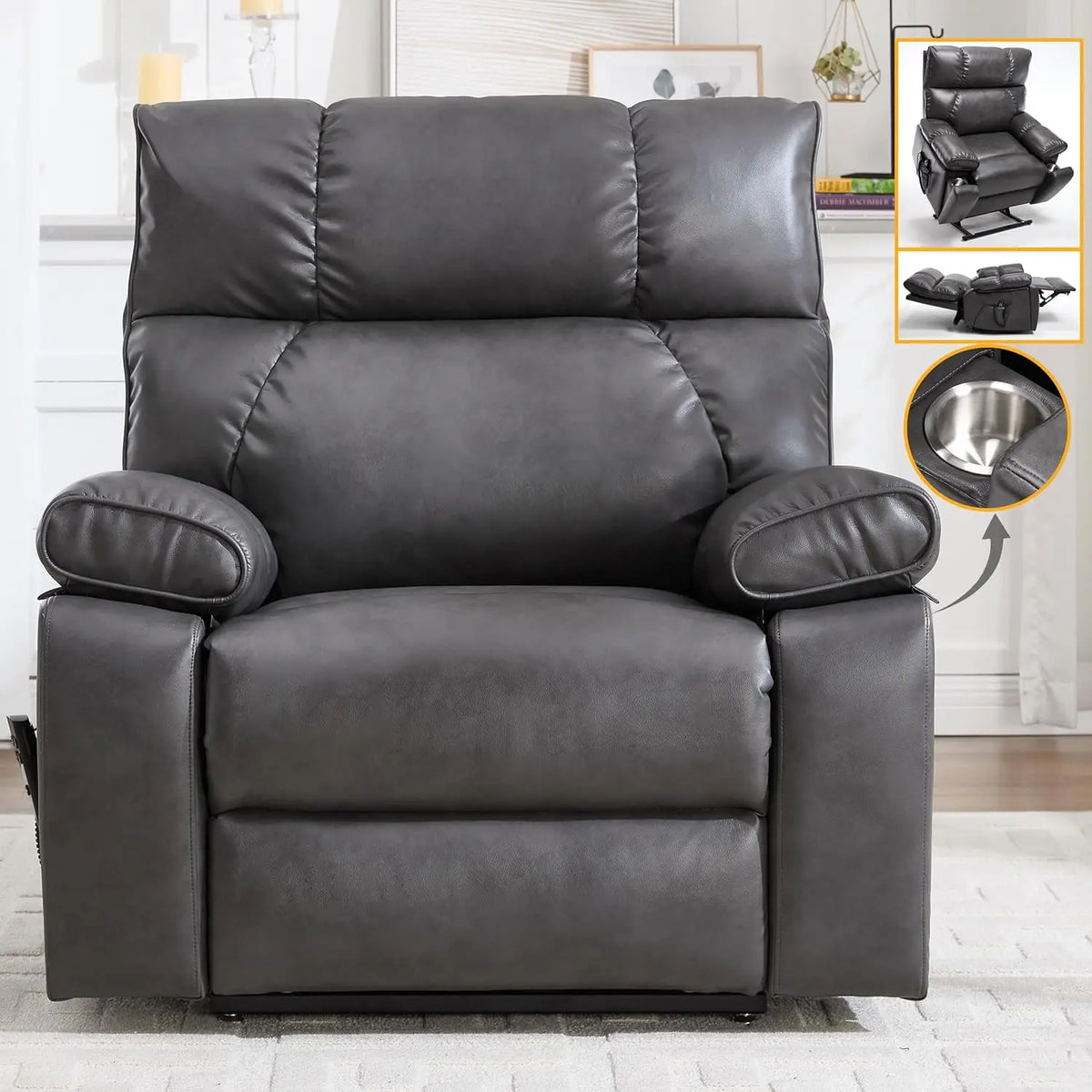 Extra Large Dual Motor Power Lift Recliner Chair, Lift Chair with Massage and Heat for Elderly, Lay Flat Recliner,, Customized