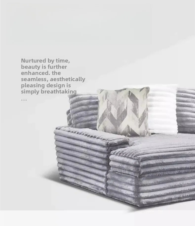 Italian minimalist thick velvet compression sofa bed French fabric lazy sofa