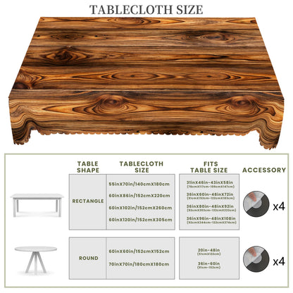 1 Piece of Retro Country Farmhouse Style Printed Tablecloth, Wooden Pattern Design, Suitable for Camping Style Picnic
