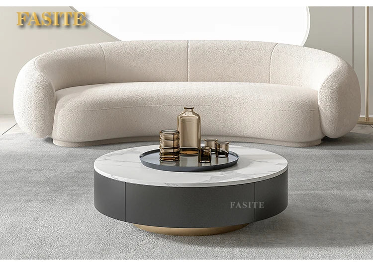 Arc-shaped sofa, small unit, internet celebrity, light luxury homestay villa, designer, lamb plush leather art sofa