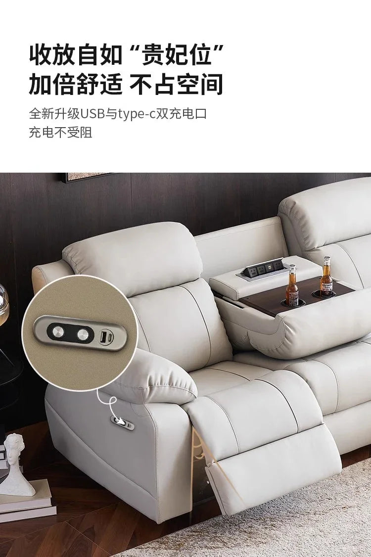 Designer Luxury Modern Sofa Genuine Leather Electric Italian Recliner Sofa Lounge Loveseat Divani Da Soggiorno Home Furniture