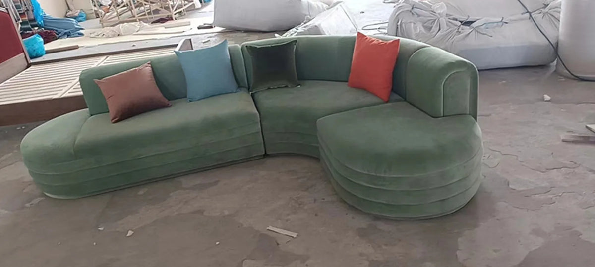 XL Nordic Light Luxury Curved Fabric Irregular Living Room Beauty Salon Modern Simple Sofa