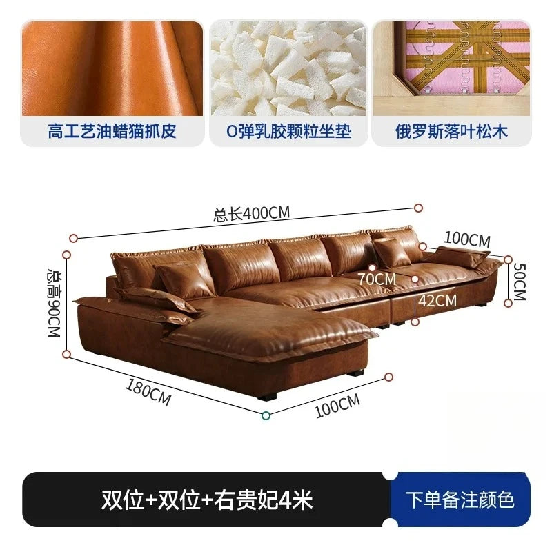 Lazy Leather Living Room Sofas Love Seat Nordic Minimalist Sectional Sofas Modern Relaxing Filling Sillon Cama Home Furniture