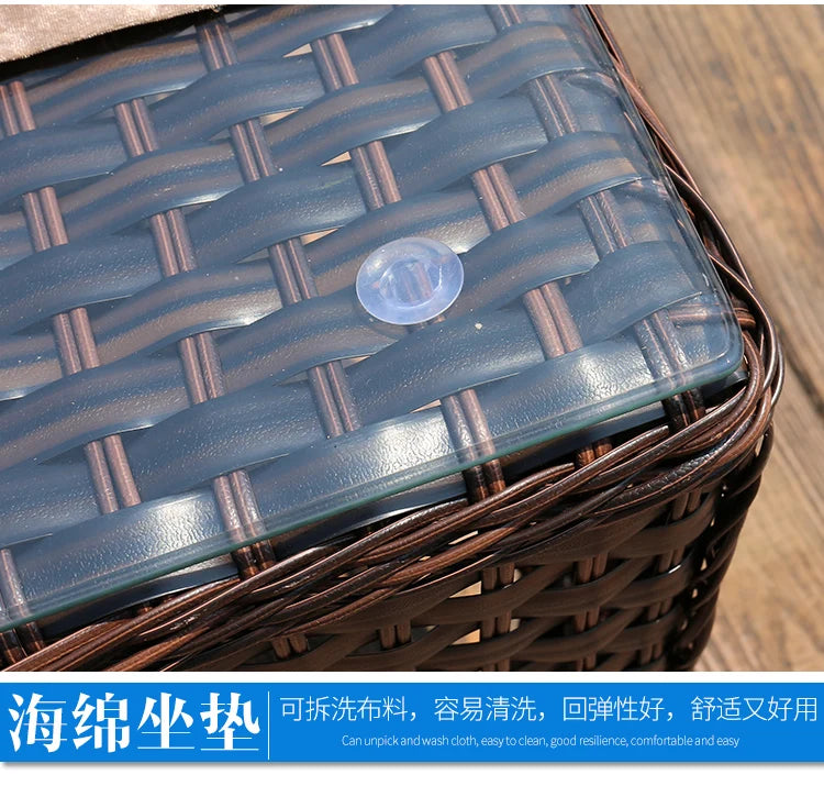 Leisure Courtyard Garden Sofas Outdoor Simple Homestay Coffee Table Garden Sofa Terrace Pe Rattan Furniture Sofá Exterior MHHYSF