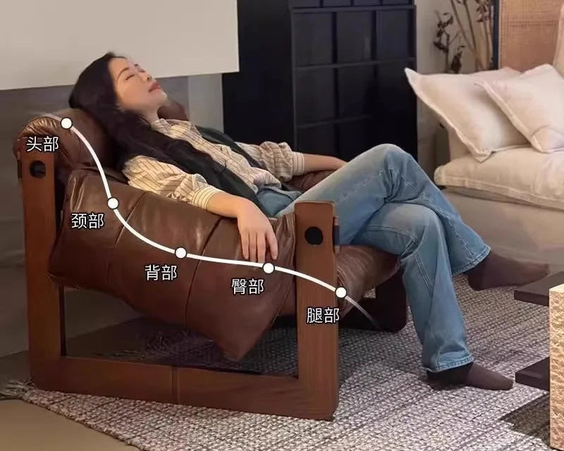 Leisure chair Lazy sofa, home living room Bedroom Hotel B & B balcony Single sofa Vintage Internet celebrity recliner