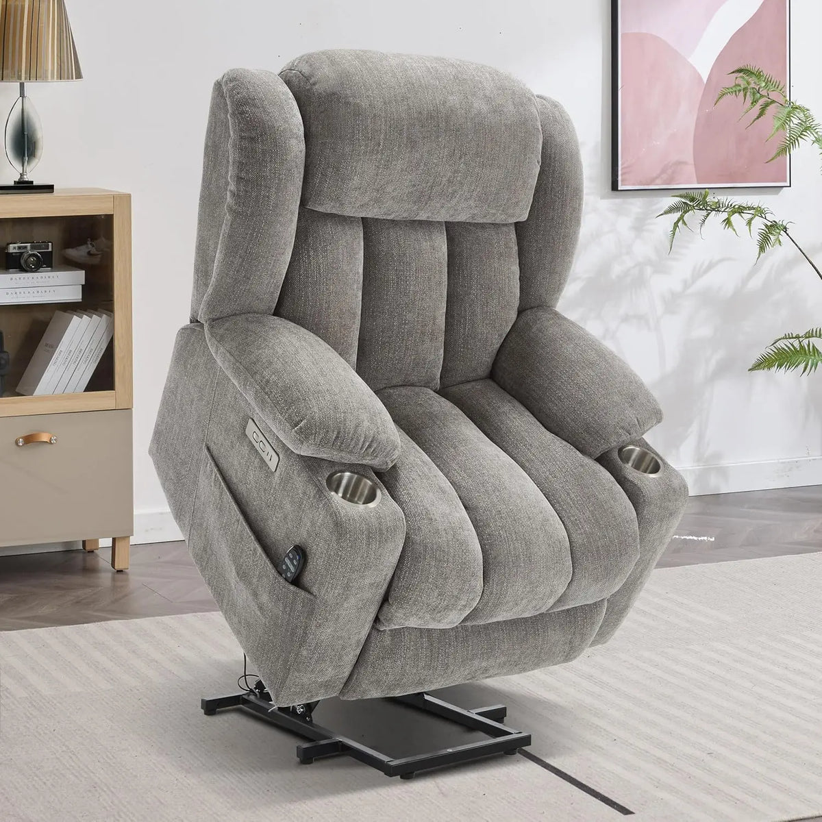 Power Lift Chair with Full-Body Massage and Heat, Electric Recliner Chairs for Adults, Remote Control, Standing Assistance, USB