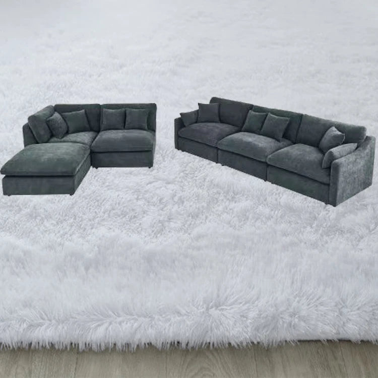 Modern Chinese Style Modular Sofa Set Wood Furniture for Living Room and Hotel Stylish House Furniture Black Corner Could Sofa