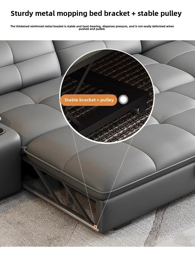 functional sofa, electric adjustable modern living room, storage princess, smart head, etc., dual-purpose leather sofa bed