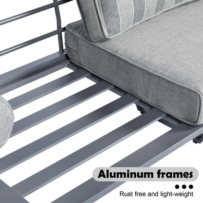 # Hot Aluminum Patio Conversation Set Of 6 Pieces Weather Resistant Outdoor Furniture Sofa Set With Armrest Cushion,Armchairs,Ot